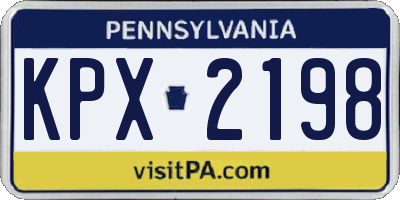 PA license plate KPX2198