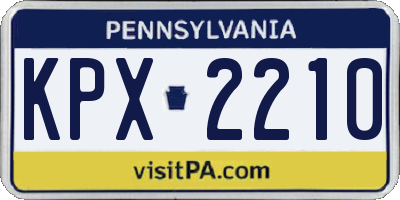 PA license plate KPX2210