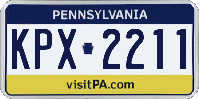 PA license plate KPX2211
