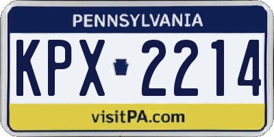 PA license plate KPX2214