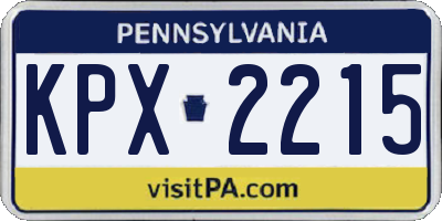 PA license plate KPX2215