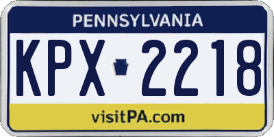 PA license plate KPX2218