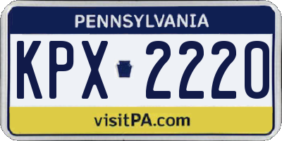 PA license plate KPX2220