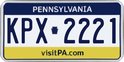 PA license plate KPX2221