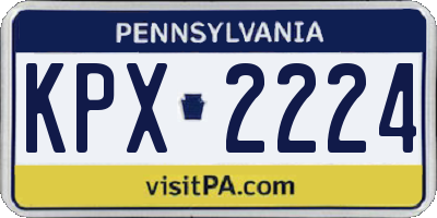 PA license plate KPX2224