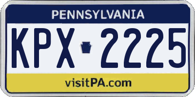 PA license plate KPX2225