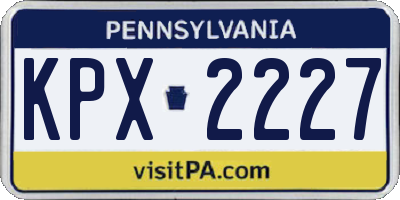 PA license plate KPX2227