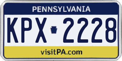 PA license plate KPX2228