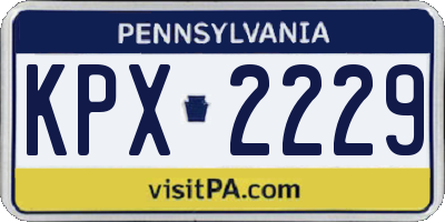 PA license plate KPX2229