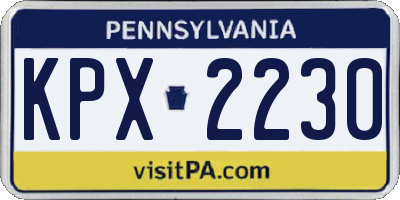 PA license plate KPX2230