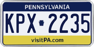 PA license plate KPX2235