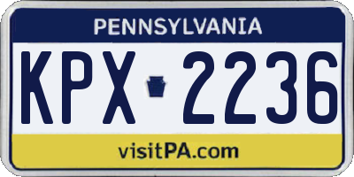 PA license plate KPX2236