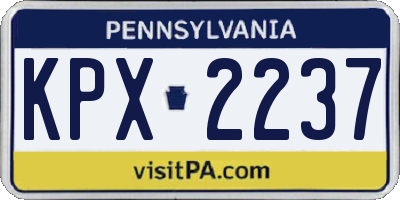 PA license plate KPX2237