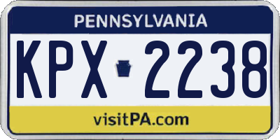 PA license plate KPX2238