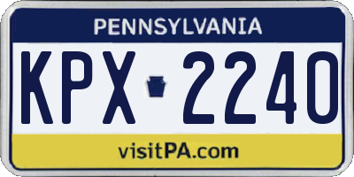 PA license plate KPX2240