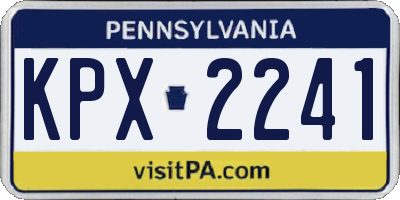 PA license plate KPX2241