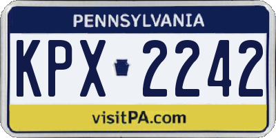 PA license plate KPX2242