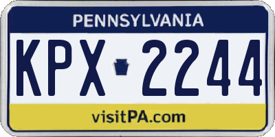 PA license plate KPX2244