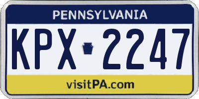 PA license plate KPX2247