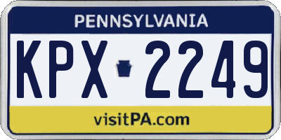 PA license plate KPX2249