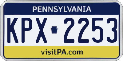 PA license plate KPX2253