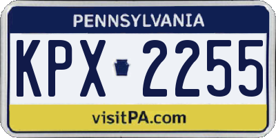 PA license plate KPX2255