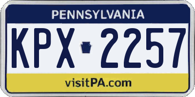 PA license plate KPX2257