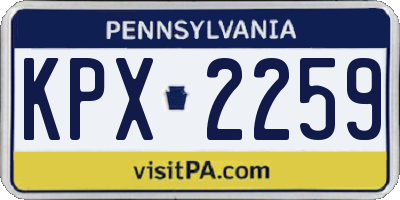 PA license plate KPX2259