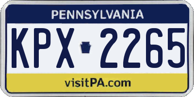 PA license plate KPX2265