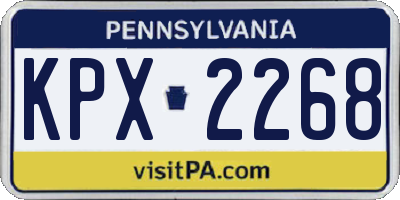 PA license plate KPX2268