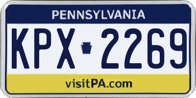 PA license plate KPX2269