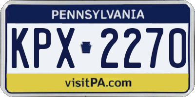PA license plate KPX2270