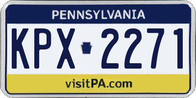 PA license plate KPX2271