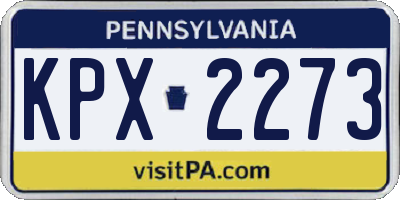 PA license plate KPX2273