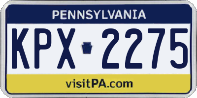 PA license plate KPX2275