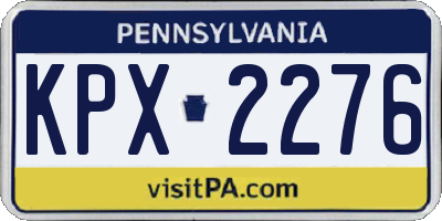 PA license plate KPX2276