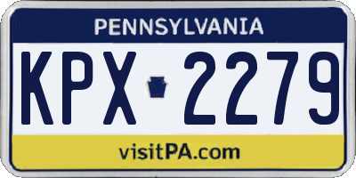 PA license plate KPX2279