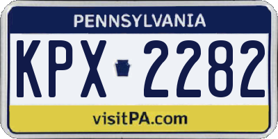 PA license plate KPX2282