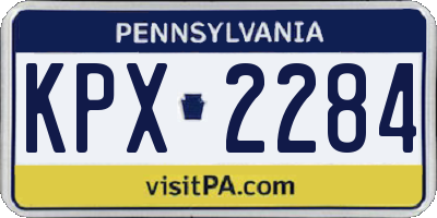 PA license plate KPX2284
