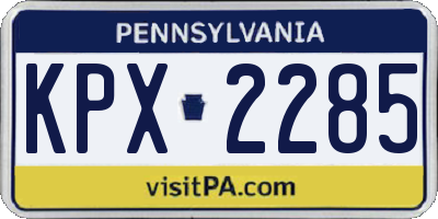 PA license plate KPX2285