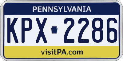 PA license plate KPX2286