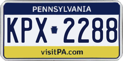 PA license plate KPX2288