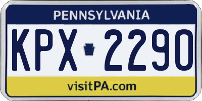 PA license plate KPX2290