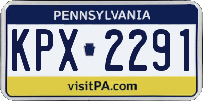 PA license plate KPX2291
