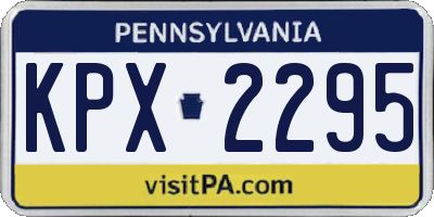 PA license plate KPX2295