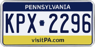 PA license plate KPX2296