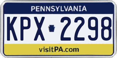 PA license plate KPX2298