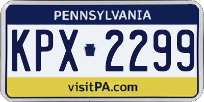 PA license plate KPX2299