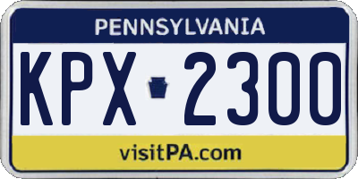 PA license plate KPX2300