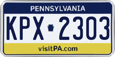 PA license plate KPX2303